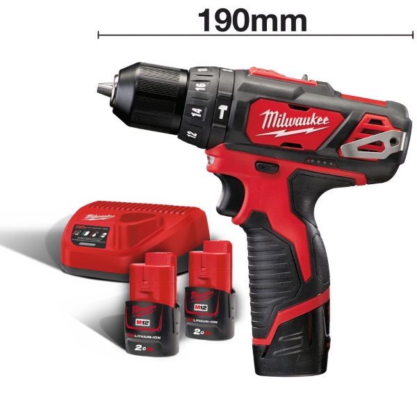 Milwaukee M12BPD-202C M12 Sub Compact Percussion Drill Kit