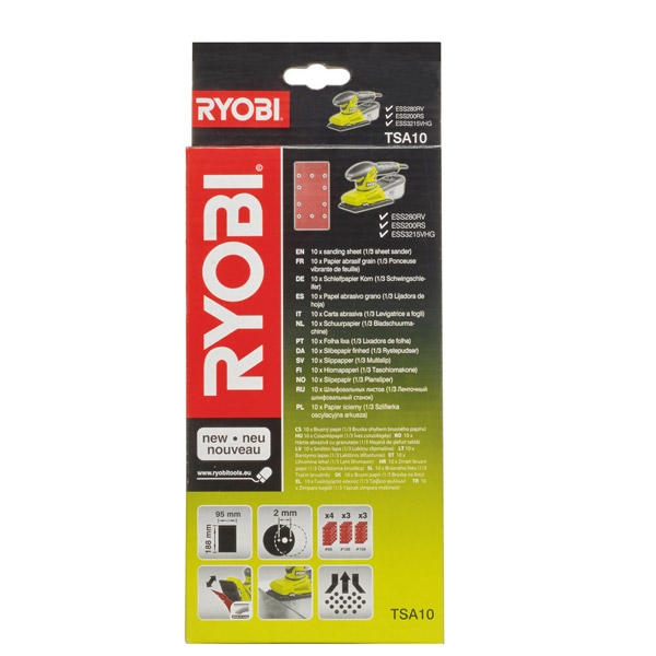 Ryobi TSA10 10 Piece Sanding Sheet Set