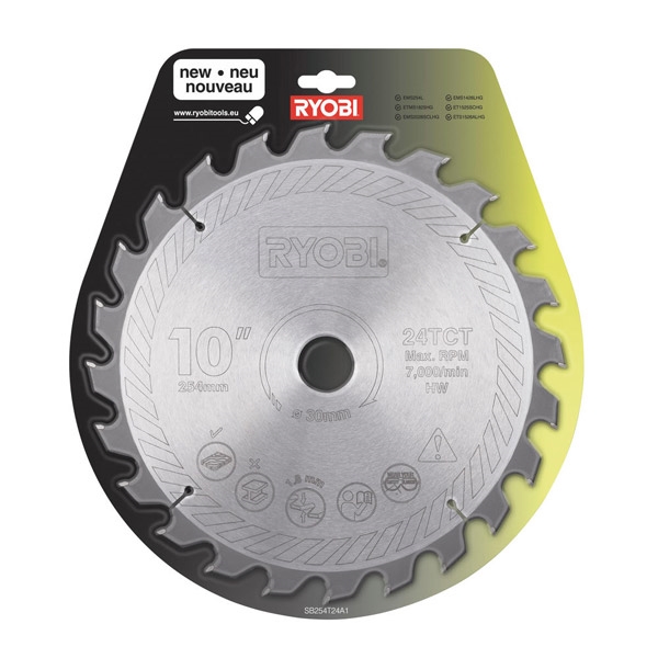 Ryobi 254mm(10") 30B 24T Mitre Saw Blade SB254T24A1