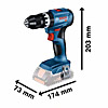 Bosch Professional Brushless Combi Drill Kit (2 x 2.0Ah Battery, Case) GSB18V-45