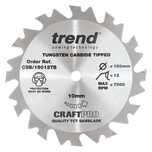 Trend CSB/15012TB 150mm(6") 10B 12T CRAFT SAW BLADE