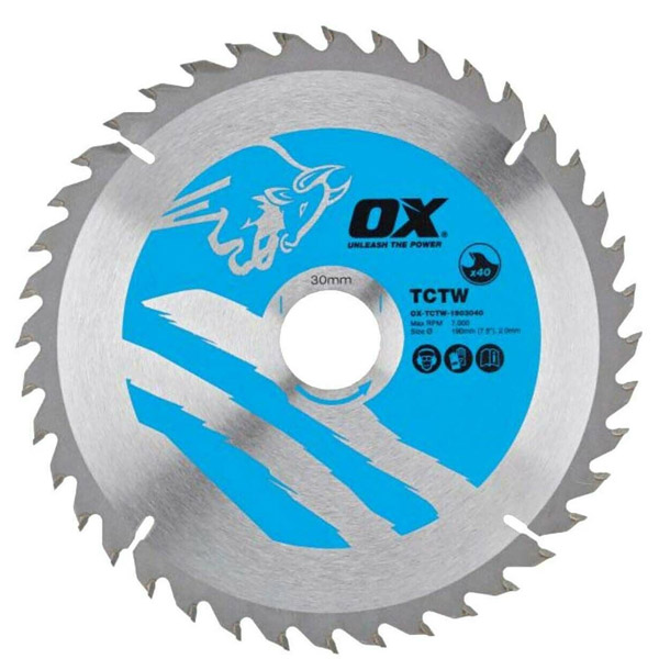 Ox 230mm Circular Saw Blade (Wood) 30B 24T OX-TCTW-2303024