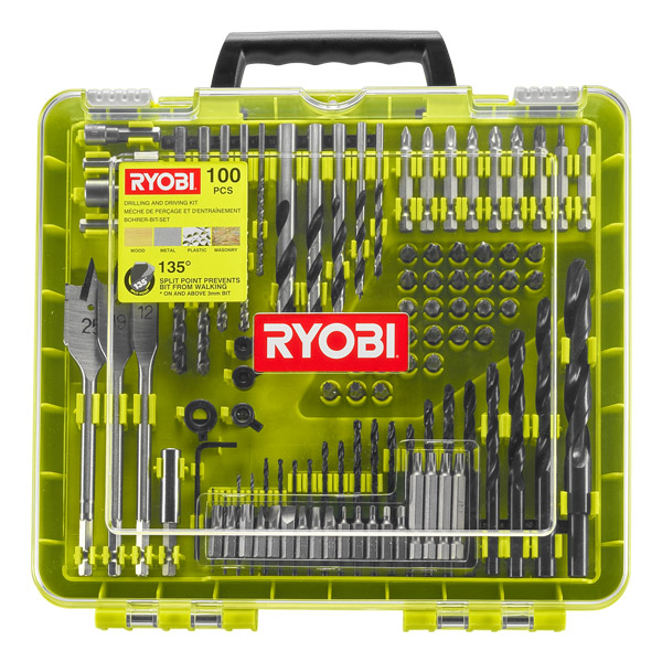 Ryobi 100 Piece Drill & Driving Set In Grip Case RAKDD100