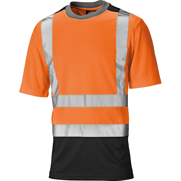 Dickies XL Orange Hi Vis Two Tone T-Shirt SA22081 Twin Pack