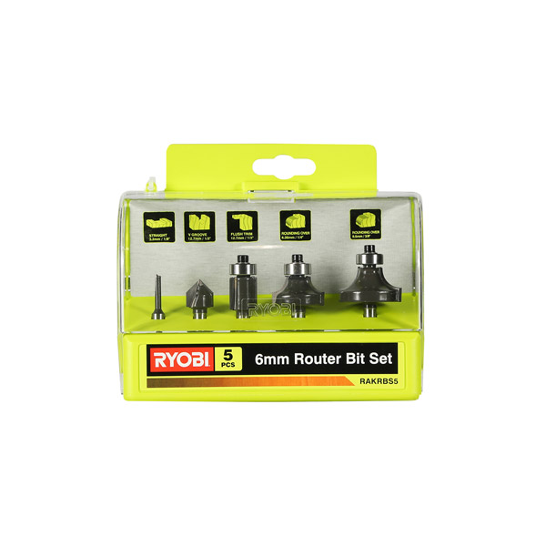 Ryobi 6mm Router Cutters (5 piece) RAKRBS5