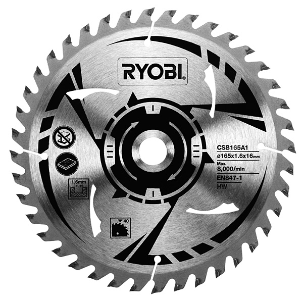 Ryobi 165mm 16B 40T Circular Saw Blade CSB165A1