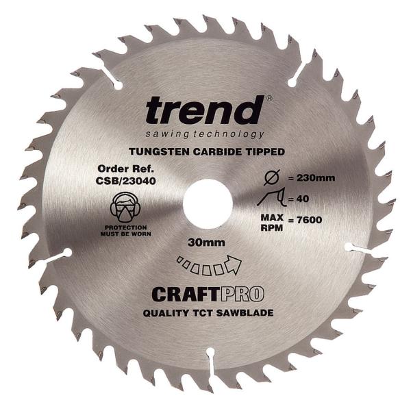 Trend CSB/23040 230mm(9") 30B 40T CRAFT SAW BLADE