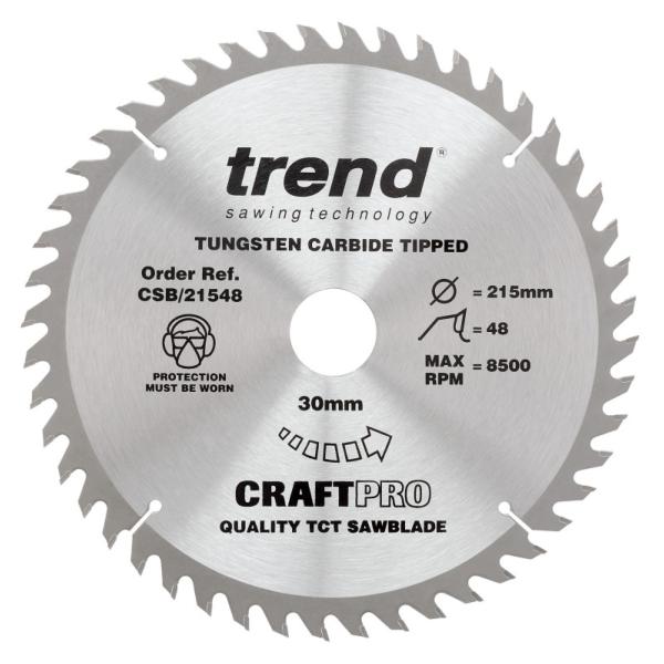 Trend CSB/21548 215mm(8 1/2") 30B 48T CRAFT SAW BLADE