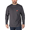 Milwaukee Long Sleeve Work T-Shirt (Grey, Medium) WTLSG (M) 4933478238