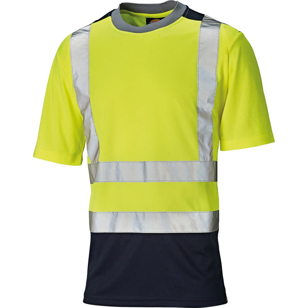 Dickies XXL Yellow Hi Vis Two Tone T-Shirt SA22081 Twin Pack