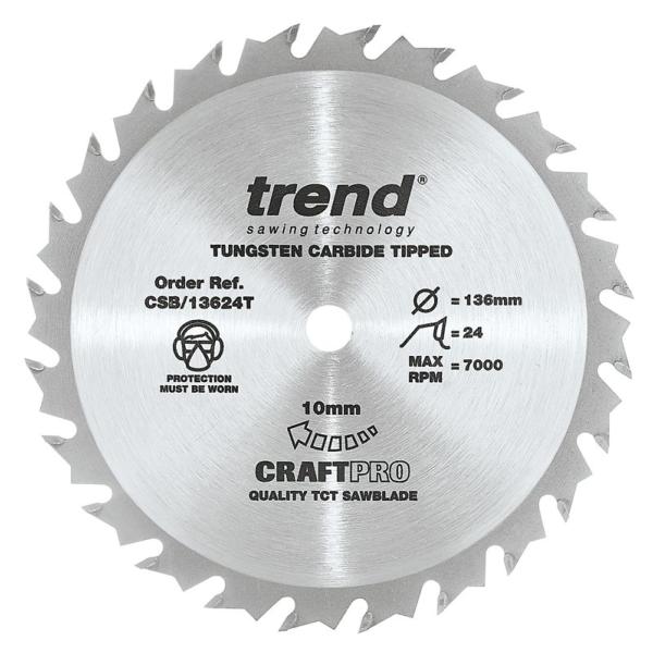 Trend CSB/19024TB 190mm(7 1/2") 30B 24T CRAFT SAW BLADE