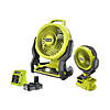 Ryobi ONE+ Whisper Fan & Clamp Fan Twin Pack 18V 2.0Ah Kit