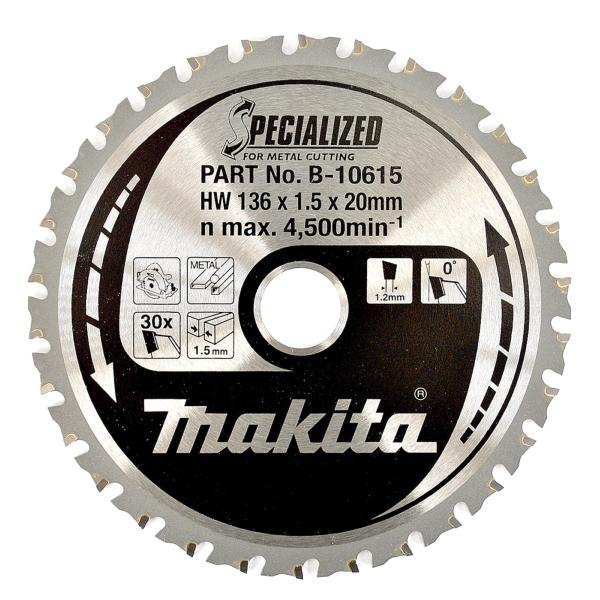 Makita B-10615 136mm(5 3/8") 20B 30T C/SAW BLADE