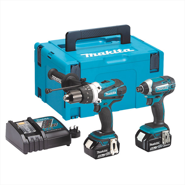 Makita DLX2145TJ 18V 2x5.0Ah Li-ion Hammer Drill/Impact Driver Kit